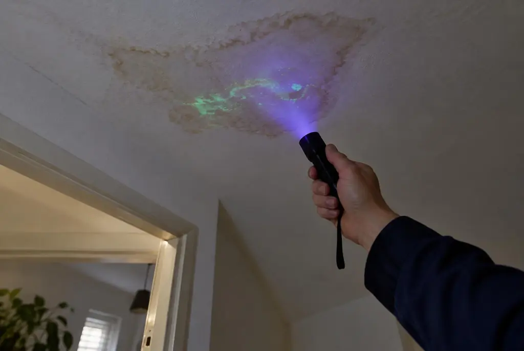Lekdetectie Nijkerk – kleurstof controleren op het plafond met uv-licht